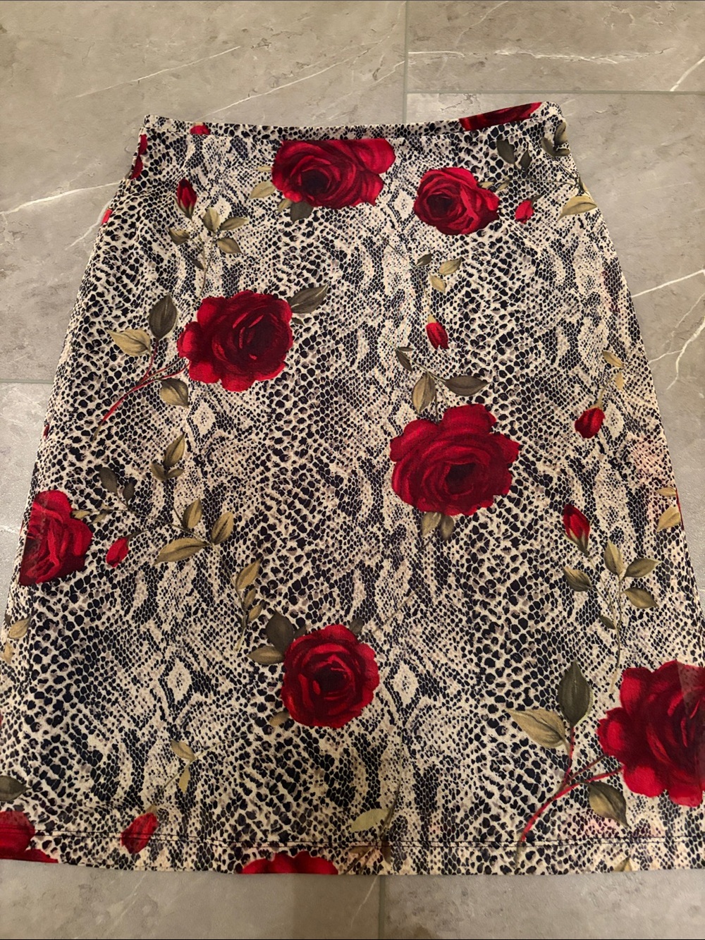 Vintage Rose and Lace Print Skirt